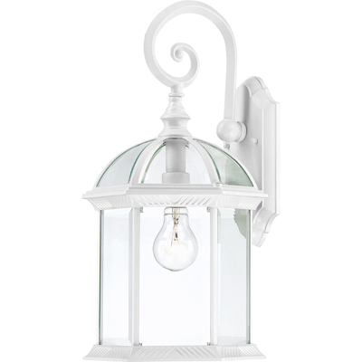 Nuvo Lighting 60/4964  Boxwood - 1 Light - 19" Outdoor Wall with Clear Beveled Glass in White Finish